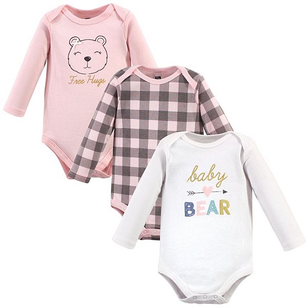 Боди с длинным рукавом для девочки, детское, с медвежонком Hudson Baby