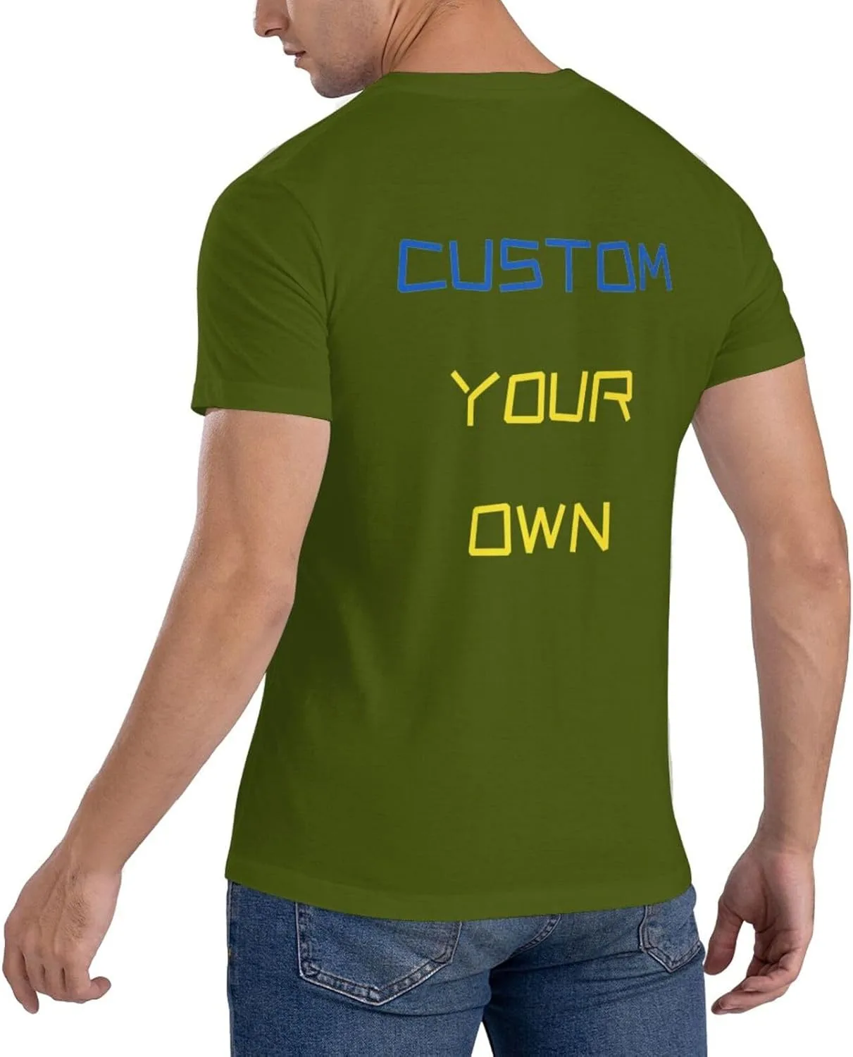 Футболка Customized с принтом спереди и сзади, Cotton, с фото и текстом — фото 2