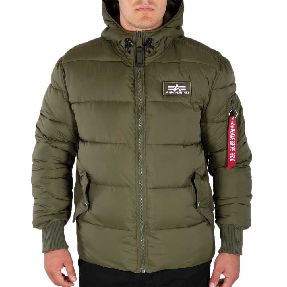 

Куртка Alpha Industries Hooded Puffer FD, зеленый