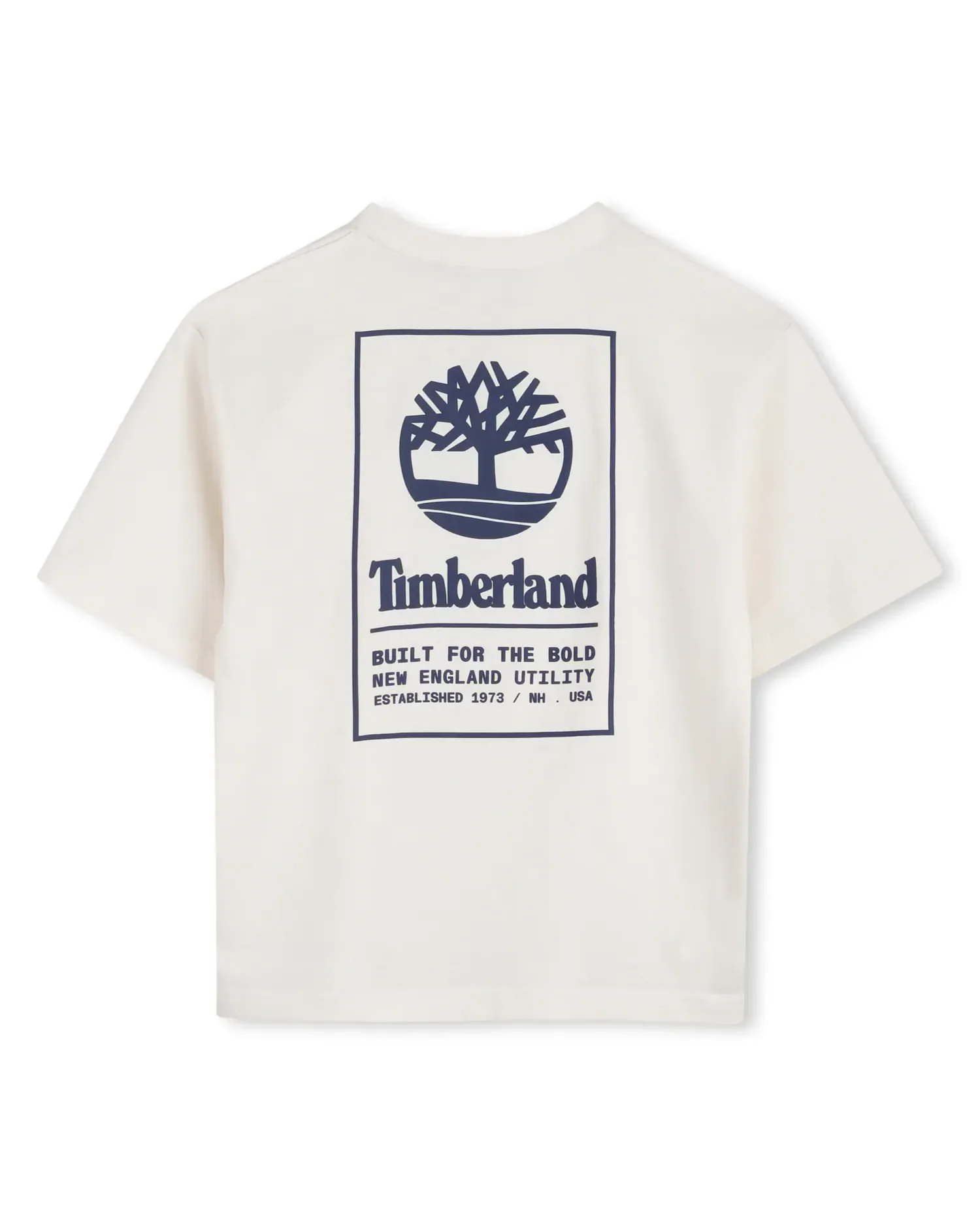 Детская футболка с коротким рукавом с рисунком спереди из хлопка Timberland, Natural — фото 3