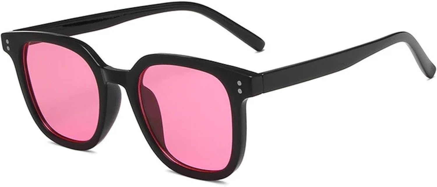 

Солнцезащитные очки с защитой от УФ-излучения UV400 | Женские с прозрачными линзами цвета «океан», мужские с декоративными заклепками для занятий спортом на открытом воздухе и вождения DSVIGF, Black Pink