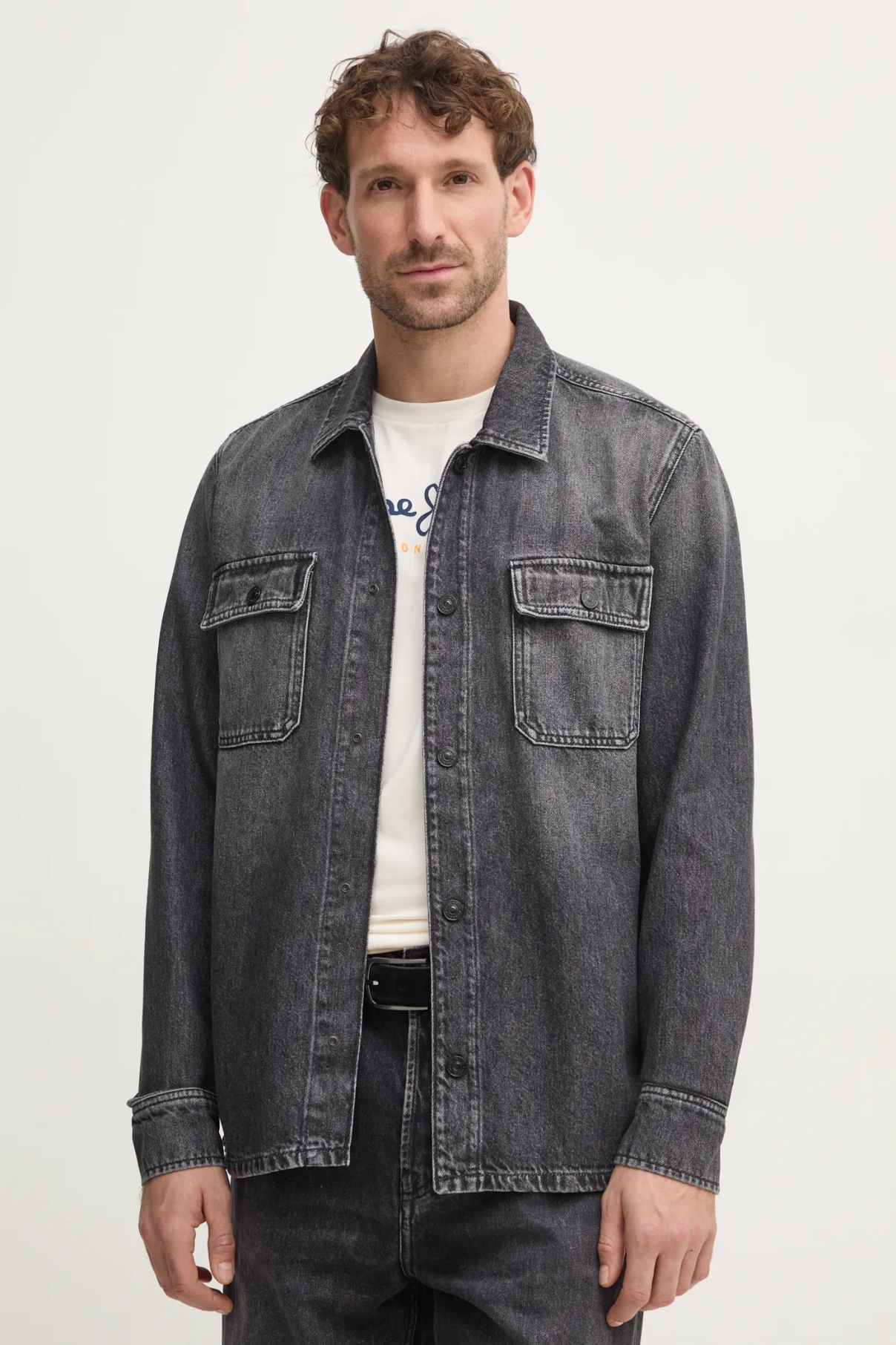 

Джинсовая рубашка RELAXED OVERSHIRT Pepe Jeans, серый