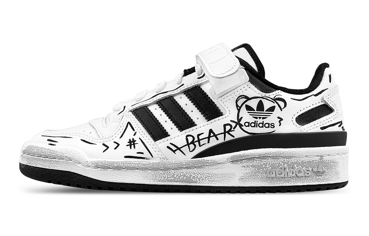 

Кроссовки adidas originals FORUM Skateboarding Shoes Unisex Low-top Black/white, черный