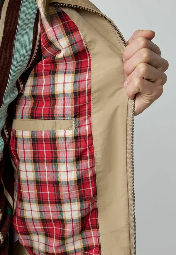 Куртка Harrington Regular Fit, водоотталкивающая, летняя, Next, камень — фото 3