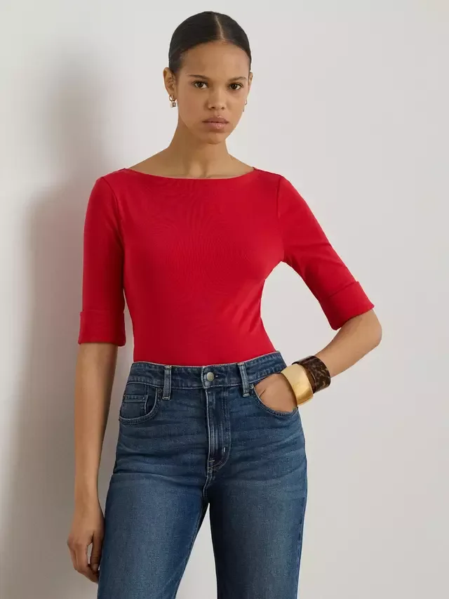 Футболка Judy из смесовой хлопковой ткани Ralph Lauren, Red