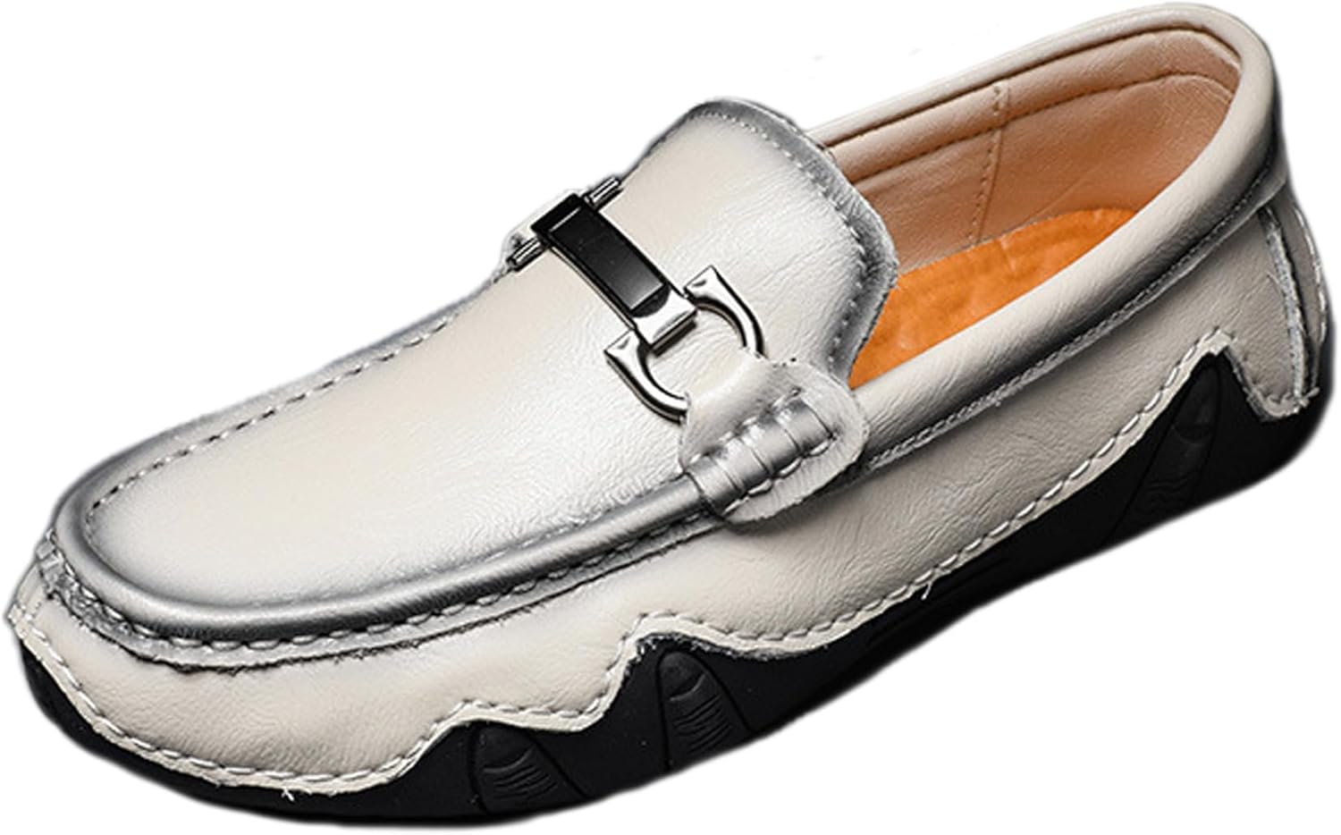 

Мужские повседневные мокасины-слипоны из натуральной кожи, лодочные туфли с мягкой подошвой, ручной работы, дышащие, противоскользящие, комфортные, легкие, модные лоферы Riceelsor, белый