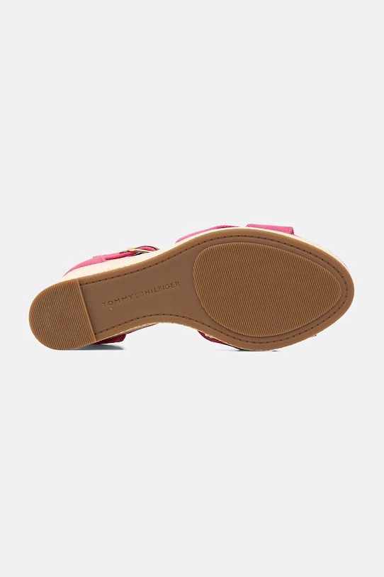 Сандалии Flag High Wedge Espadrille с перекрещивающимися ремешками Tommy Hilfiger, розовый — фото 4