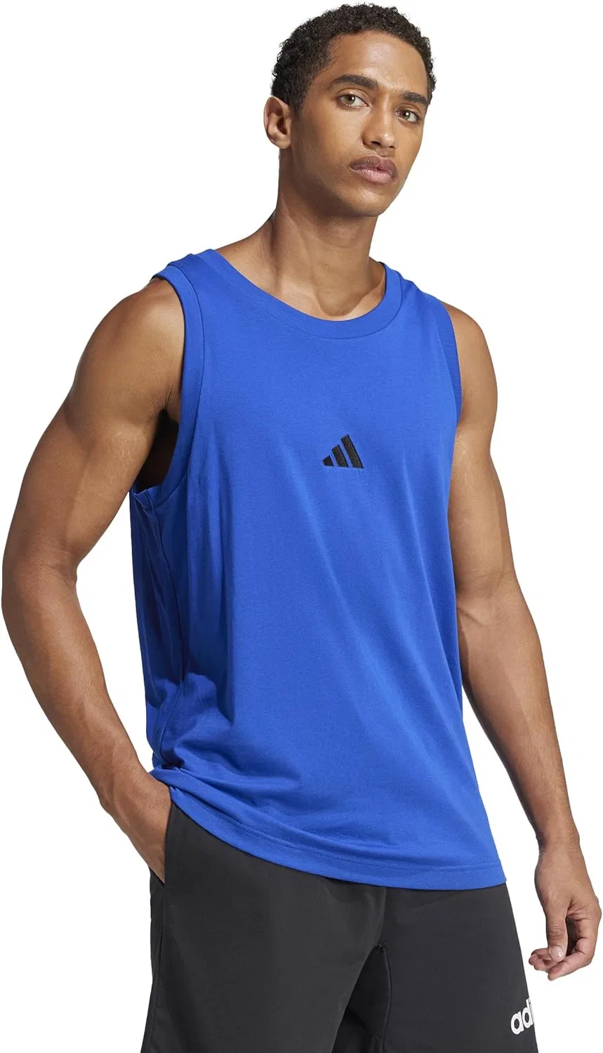 Майка мужская, хлопок, adidas, Team Royal Blue/Black