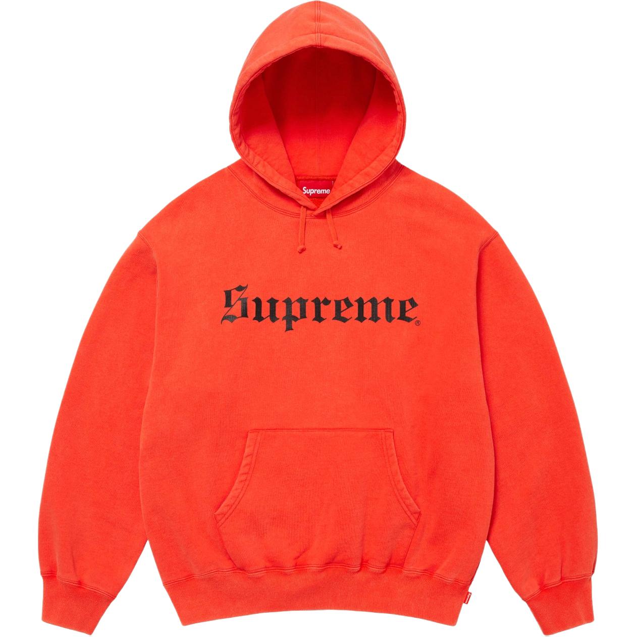 Неделя 14 Толстовка с капюшоном в староанглийском стиле, унисекс Supreme, оранжевый