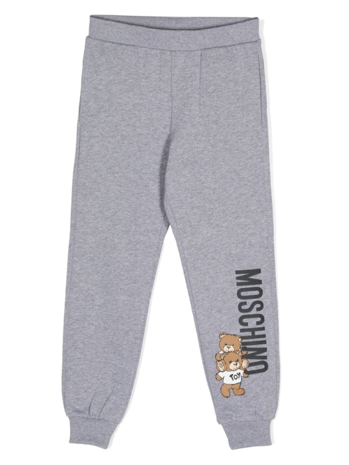 

Moschino Kids спортивные брюки меланж с логотипом, серый