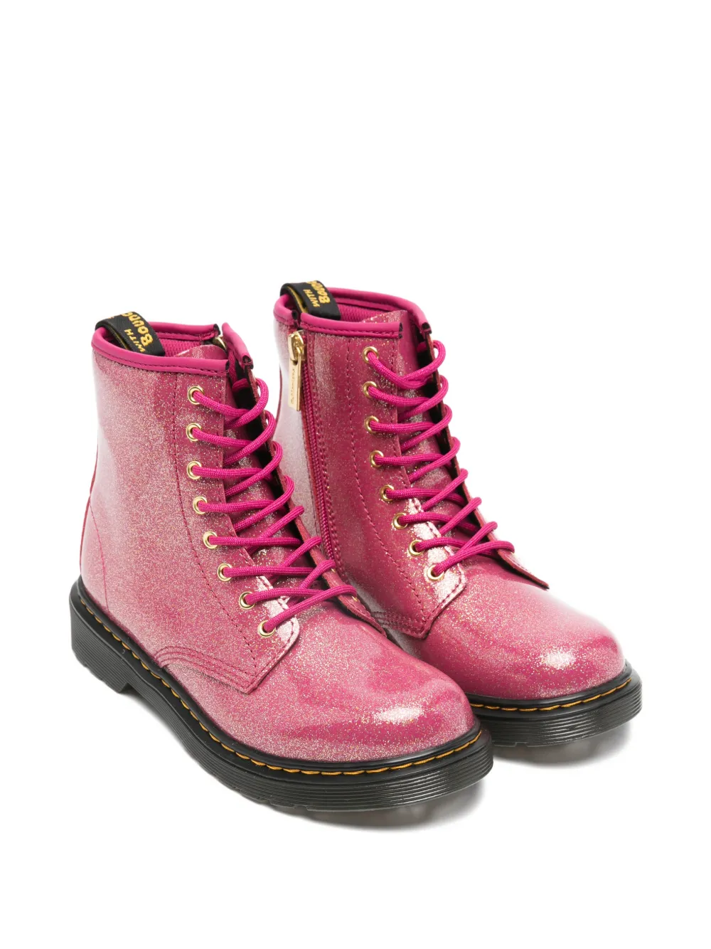 

Блестящие ботинки на шнуровке Dr. Martens Kids, розовый