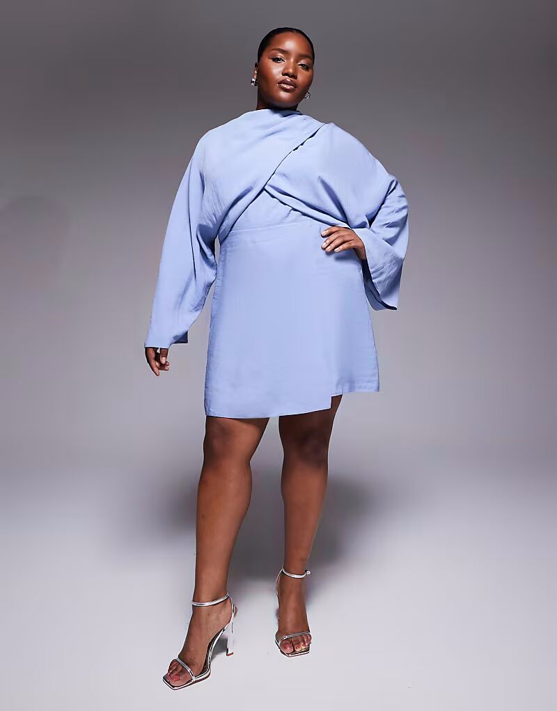 

Комбинезон с высоким воротом и рукавами «летучая мышь» Curve, темно-синий Asos Curve