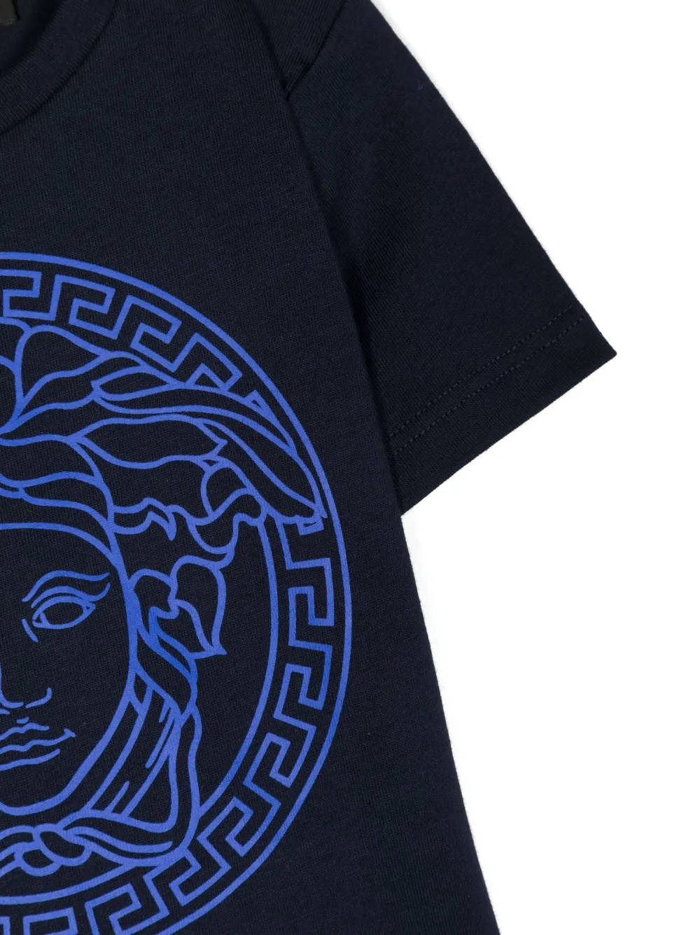 Футболка с декором Medusa Versace Kids, синий — фото 3