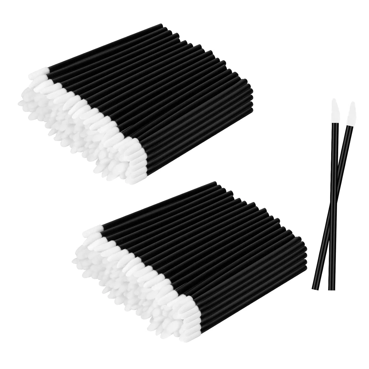 Набор из 100 одноразовых кистей для губ, черные ‎Alaoo, Black 100 Pieces (2 Packs)