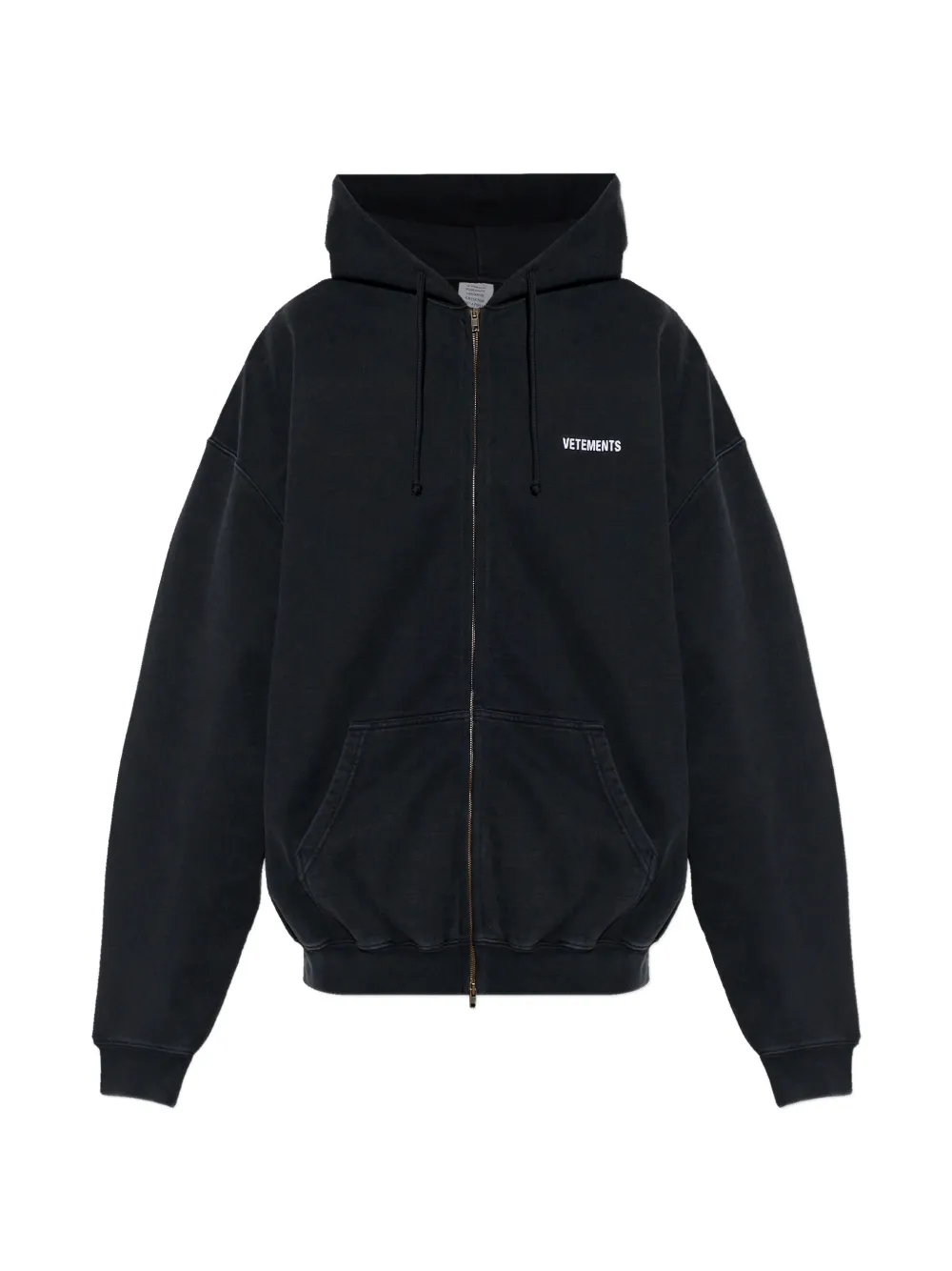 

Толстовка с длинными деталями и застежкой-молнией Vetements, черный