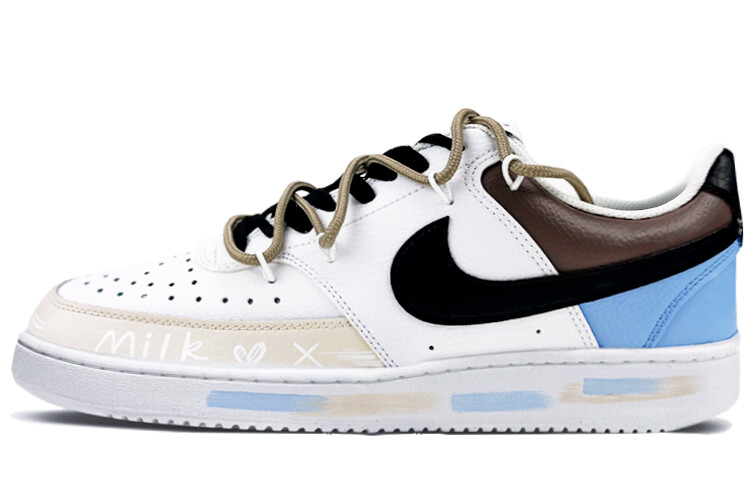 

Кроссовки Nike Court Vision 1 Skateboard Shoes Men Low-Top White Black/Beige Blue