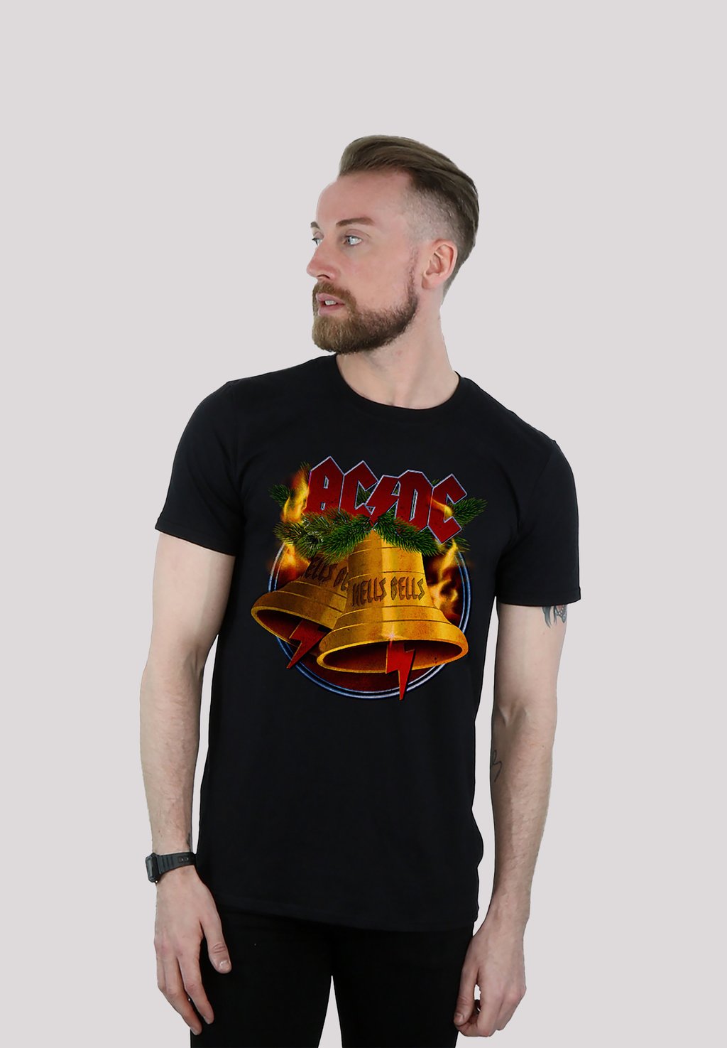 

Футболка с принтом ACDC CHRISTMAS HELLS BELLS PREMIUM ROCK METAL MUSIK BAND FAN M F4NT4STIC, черный