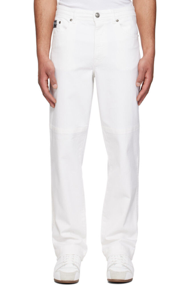 

Джинсы с белой нашивкой-логотипом Versace Jeans Couture