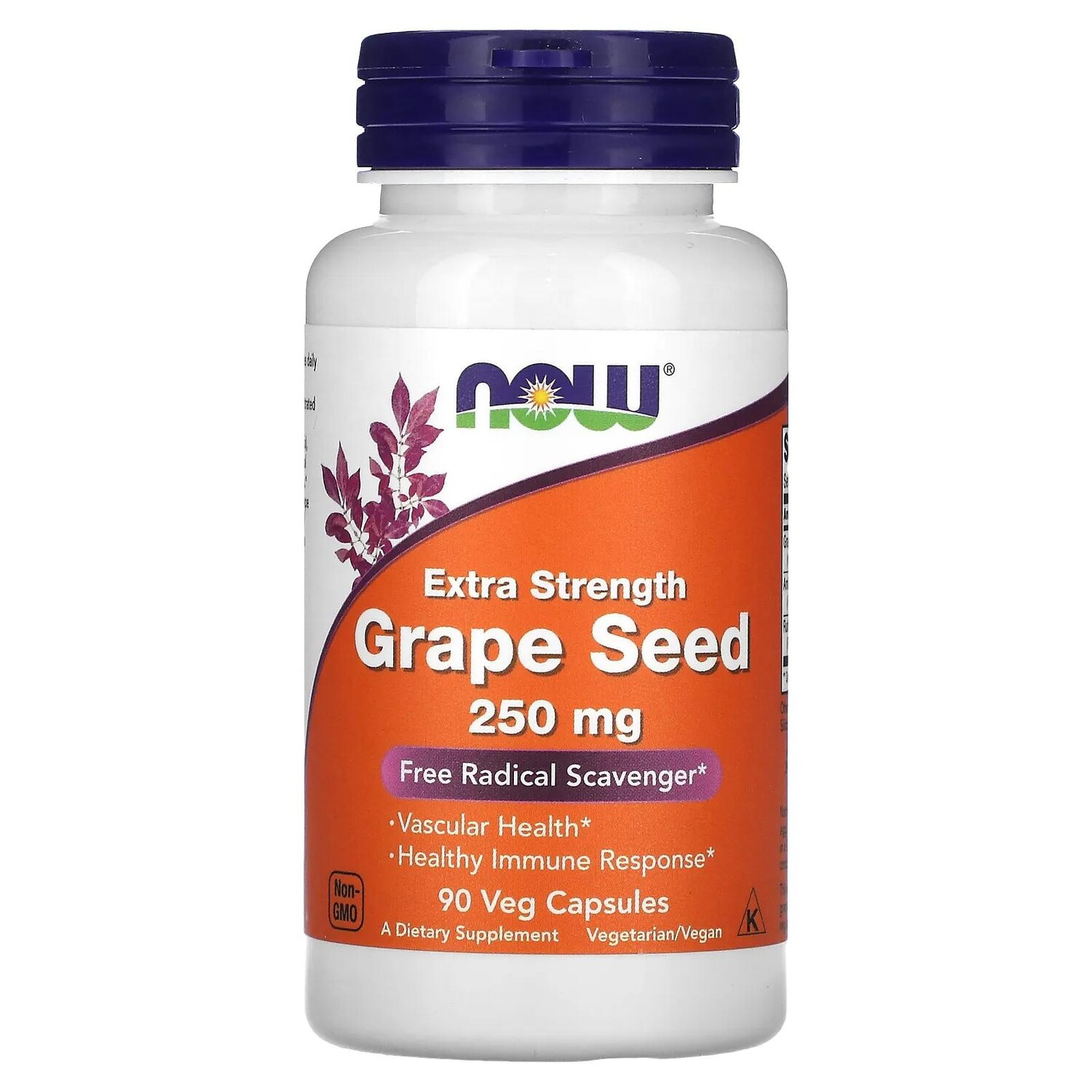 

Now Foods Виноградная косточка дополнительная сила 250 мг 90 вегетарианских капсул