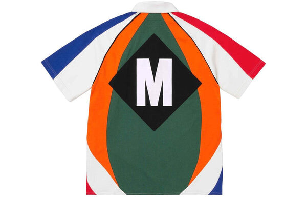Рубашка поло short sleeve rugby 'green orange multicolor' Supreme, зеленый — фото 2