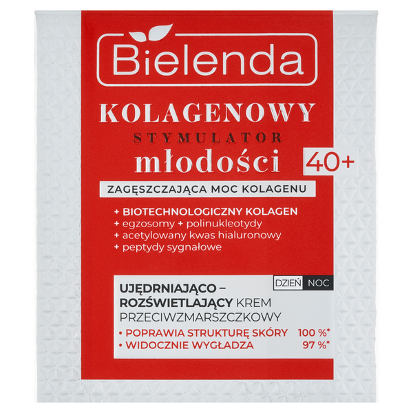 

Укрепляющий и осветляющий крем для лица 40+ для дня и ночи, 50 мл Bielenda Kolagenowy stymulator młodości