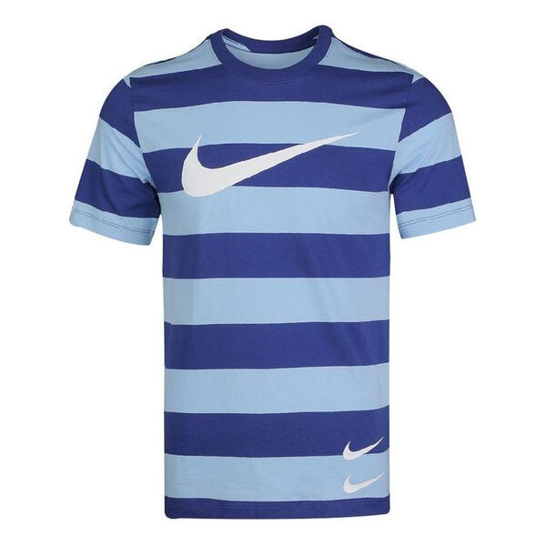 

Футболка swoosh stripe short sleeve blue Nike, мультиколор