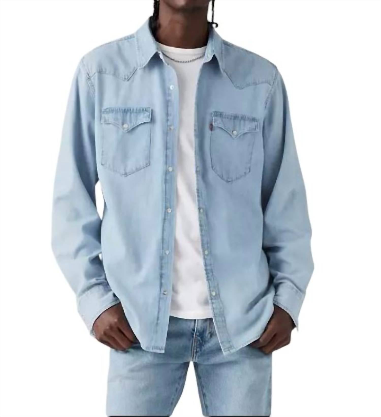 

Классическая рубашка Western Standard средней степени стирки Levi's, цвет medium wash