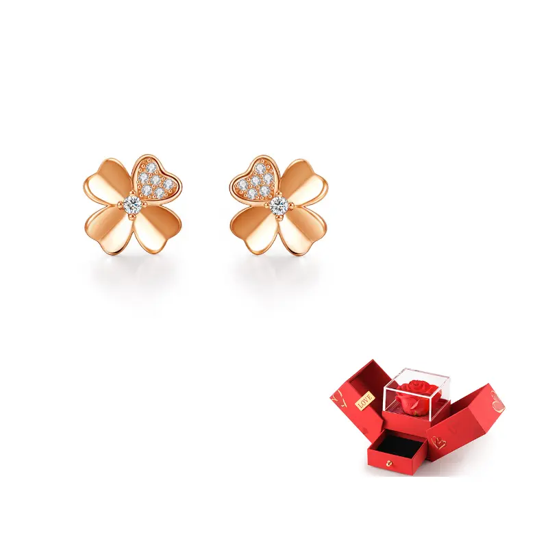 

ZSY Серьги-гвоздики из чистого серебра 999 пробы, женские, в подарочной коробке