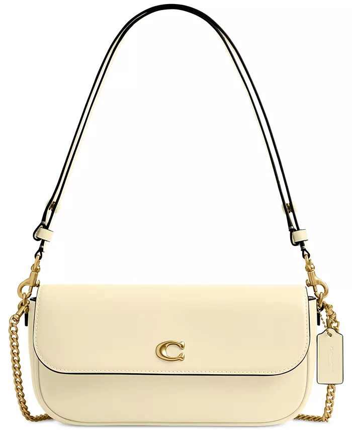 

Сумка-цепочка Brook Small Leather Flap COACH, коричневый/бежевый