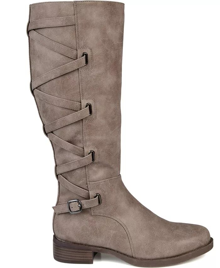 Женские сапоги Carly Extra Wide Calf Journee Collection, коричневый/бежевый — фото 2