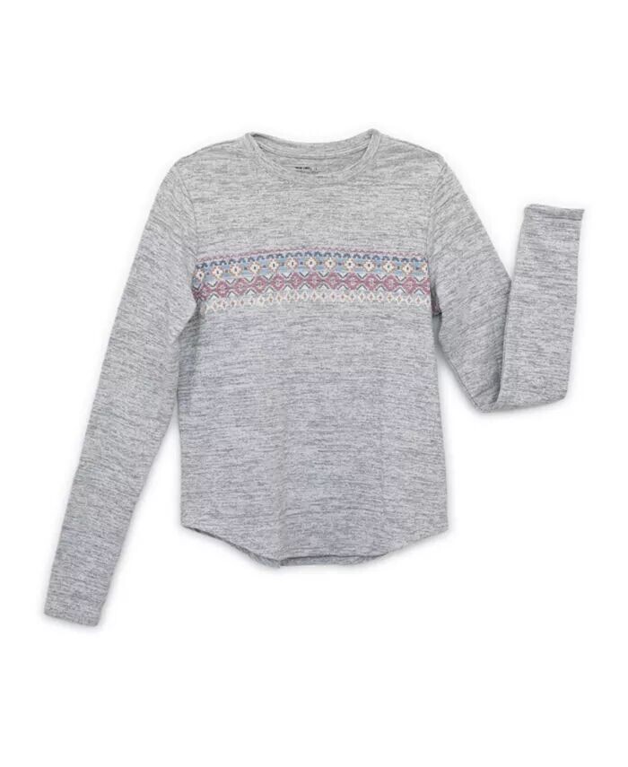 

Женская уютная многослойная рубашка с длинным рукавом MUK LUKS, серый