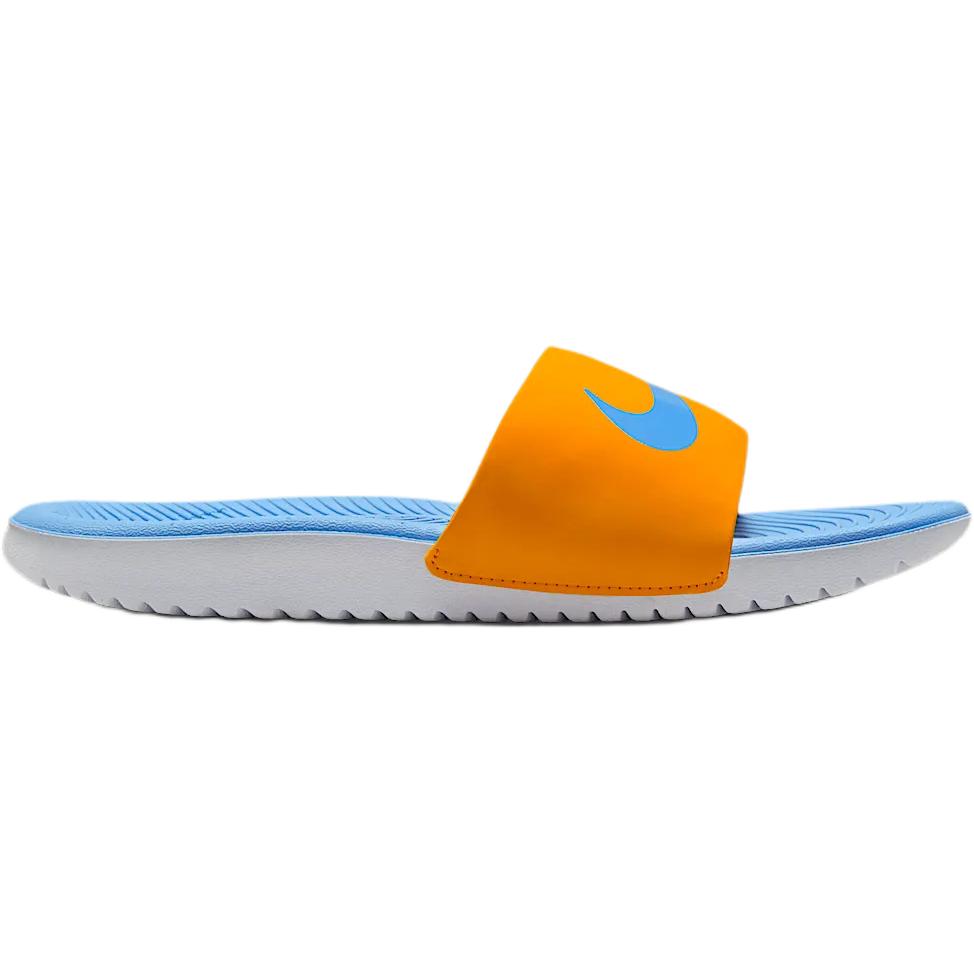 Nike Сандалии Kawa Slip Resistant Abrasion Resistant Low top Kids' Slippers Orange Peel Yellow/White/University Blue Teenagers — фото 3