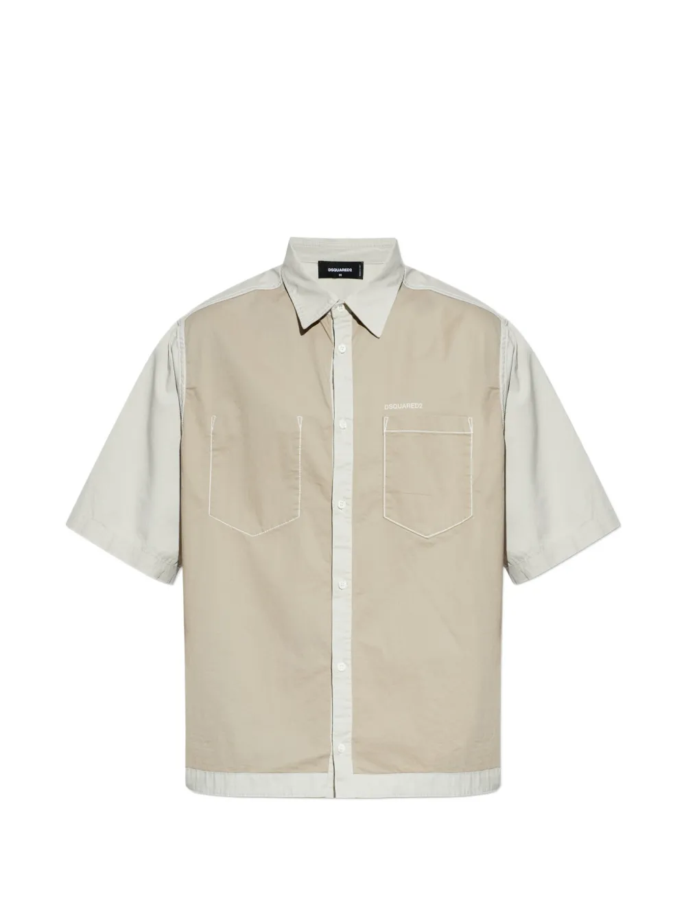 

Рубашка с панелью и нагрудным карманом Dsquared2, бежевый