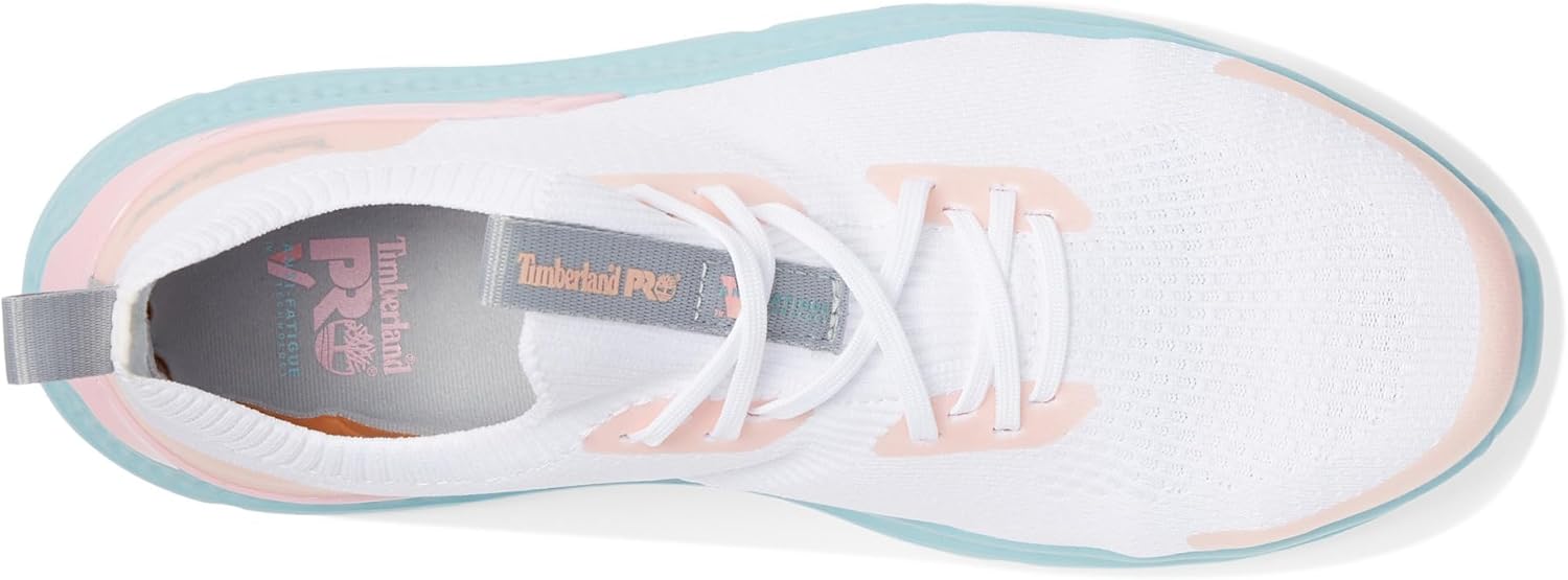 Timberland PRO Setra Knit Composite Safety Toe женские кроссовки - дышащий верх - съемная стелька, White/Peach — фото 2