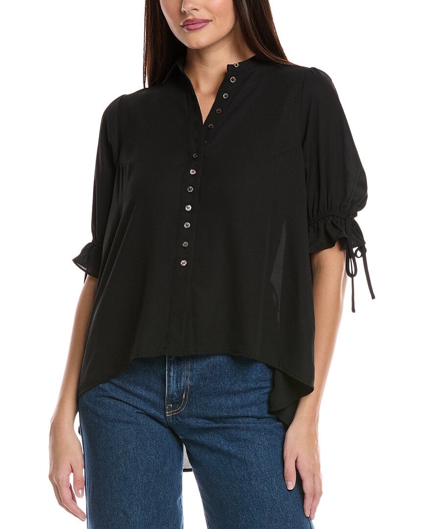 

Блуза с асимметричным подолом CeCe, черный