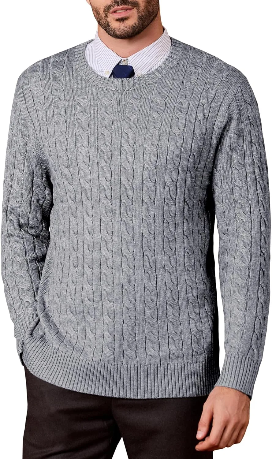 

Мужской свитер Kallspin с воротником-гольф, кабельной вязкой, из шерстяной смеси