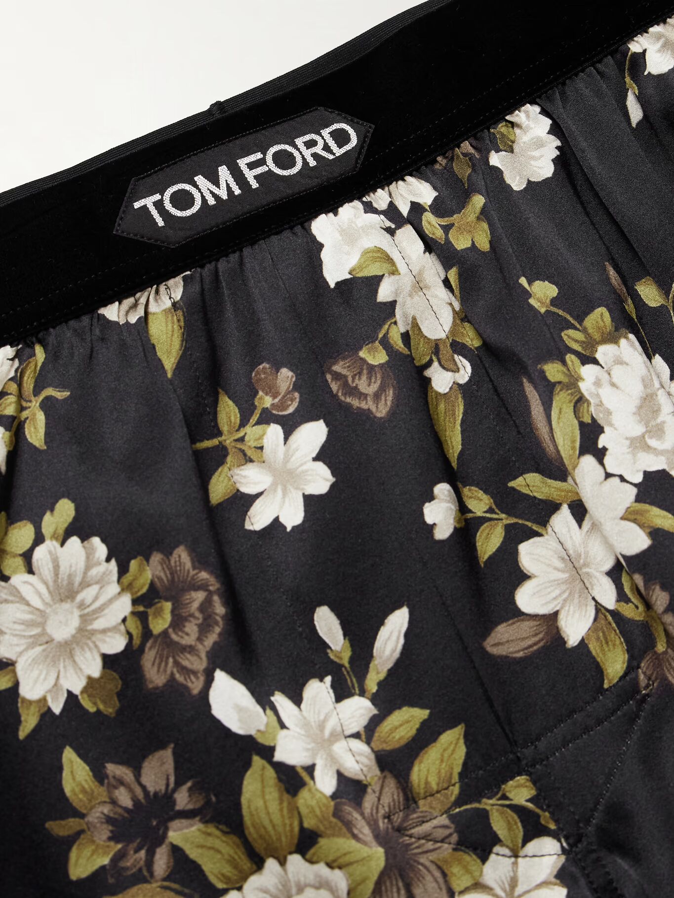 

Боксеры из смесового шелка с цветочным принтом TOM FORD, черный