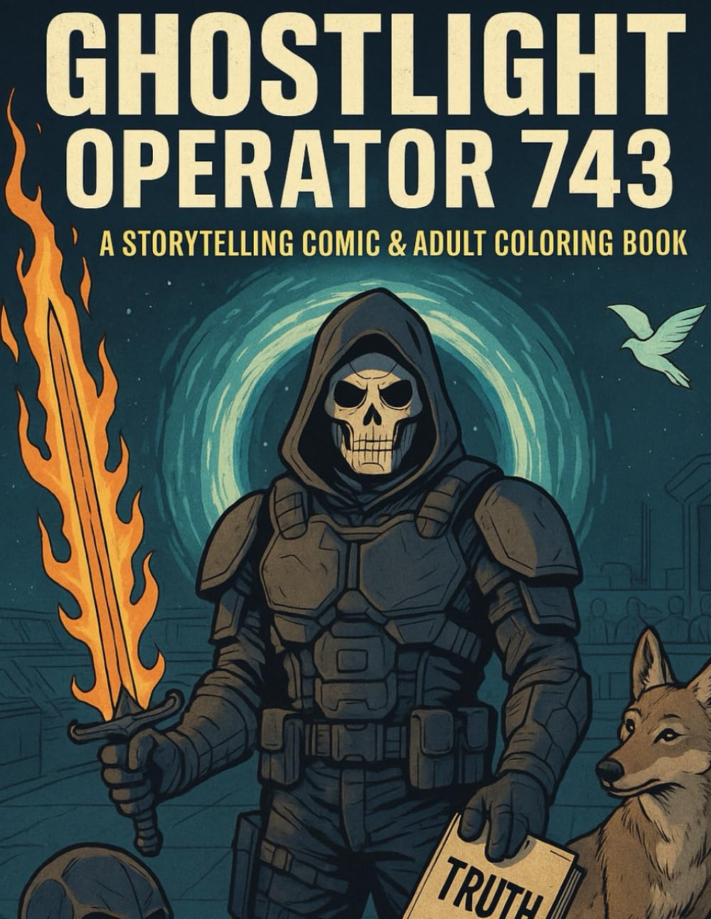 

Adult Coloring Comic Story | Sci-Fi Adventure Coloring Book for Adults with Action, Armor, and Mystery (GHOSTLIGHT - Science Fiction Book Series and Mission Logs) (Independently published)