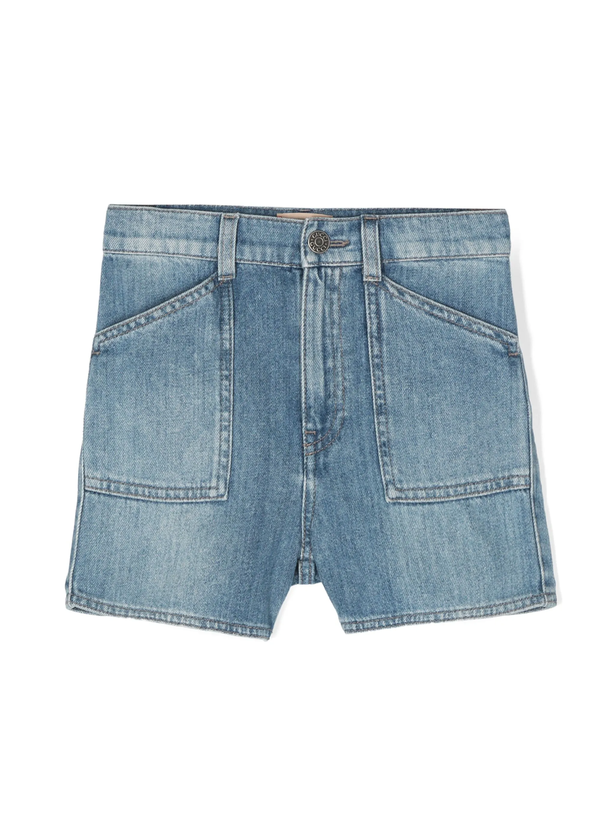 

Шорты с вышитым логотипом Gucci Kids, синий