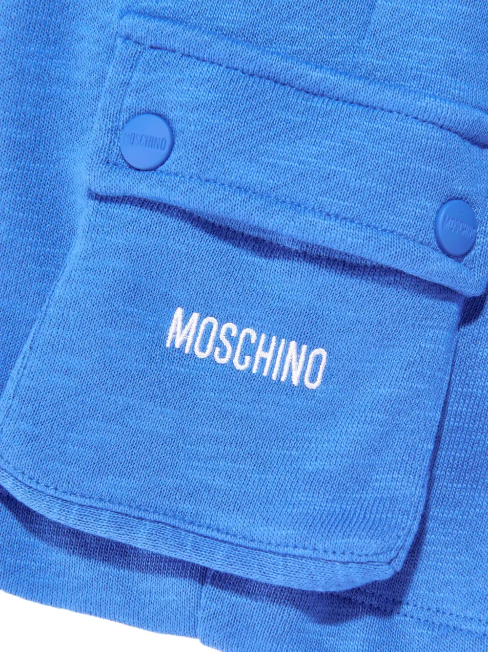 Шорты с накладными карманами Moschino Kids, синий — фото 3