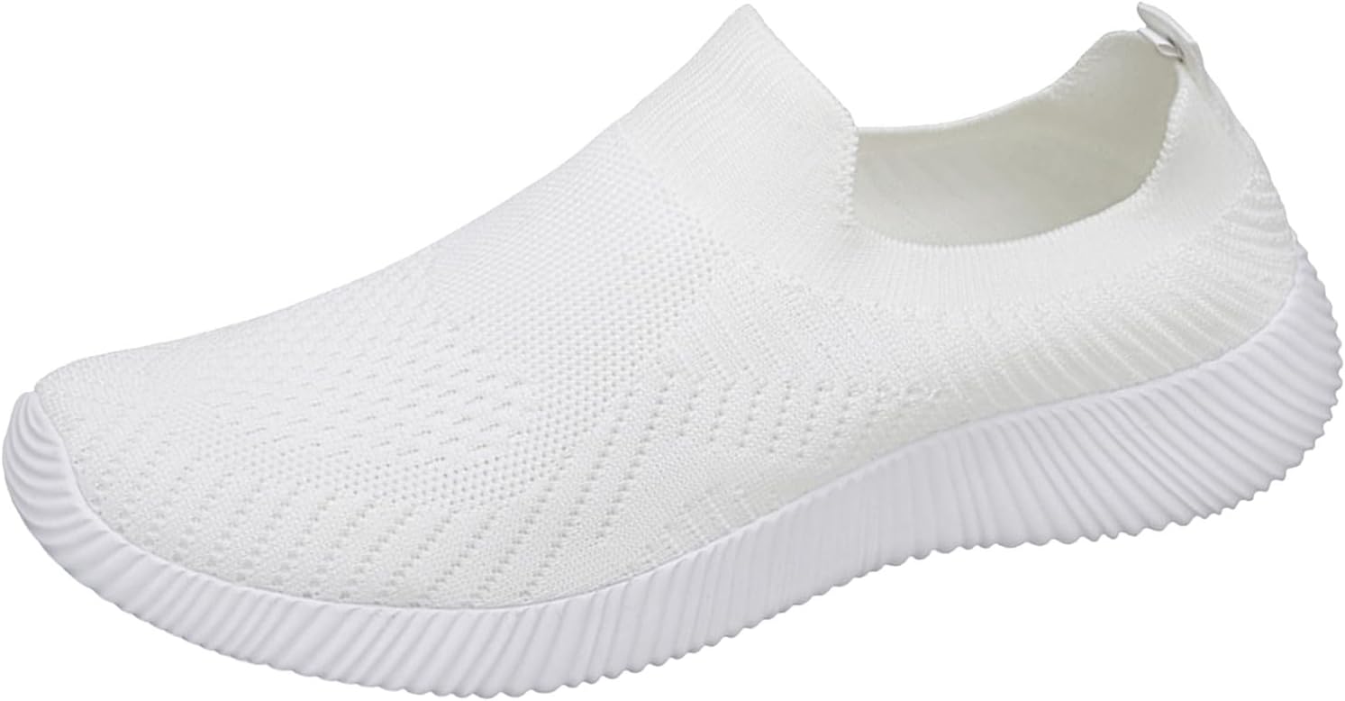 

Мужские кроссовки IWIHMIV для бега, слипоны, теннисные, для ходьбы, спортивные, дышащие, с нескользящей подошвой, легкие, повседневные, белый