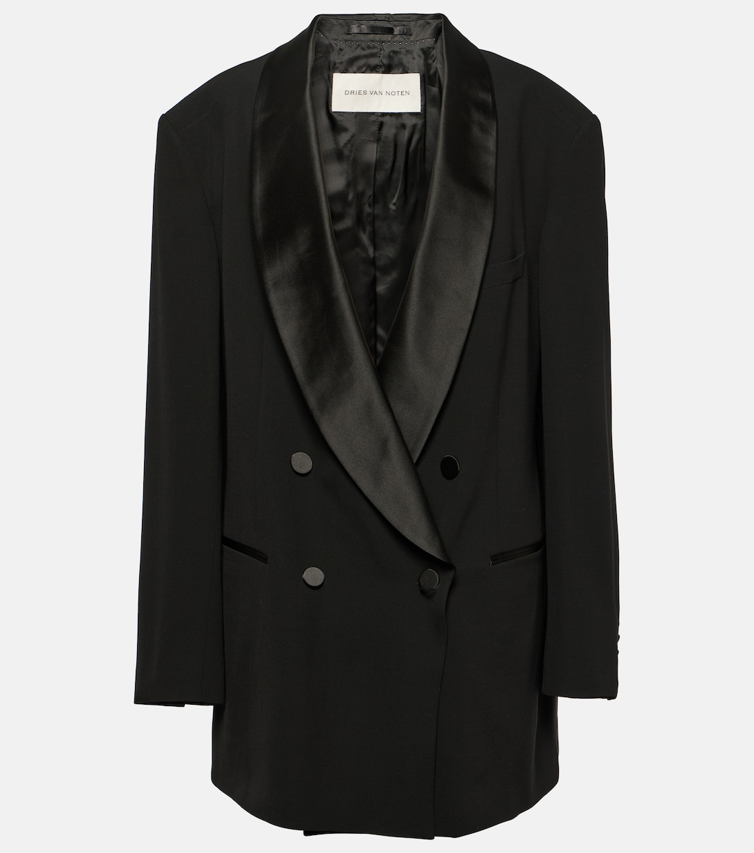 

Блейзер свободного кроя из смеси шерсти и шелка Dries Van Noten, черный