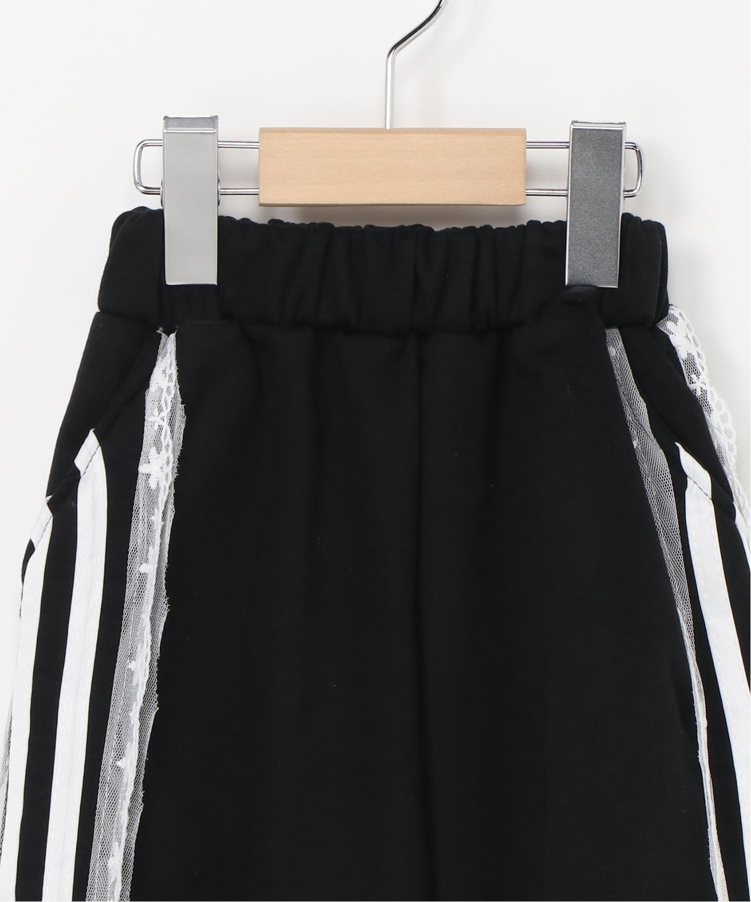 Lulu noix/(K) Широкие спортивные брюки с кружевной отделкой, Black — фото 3