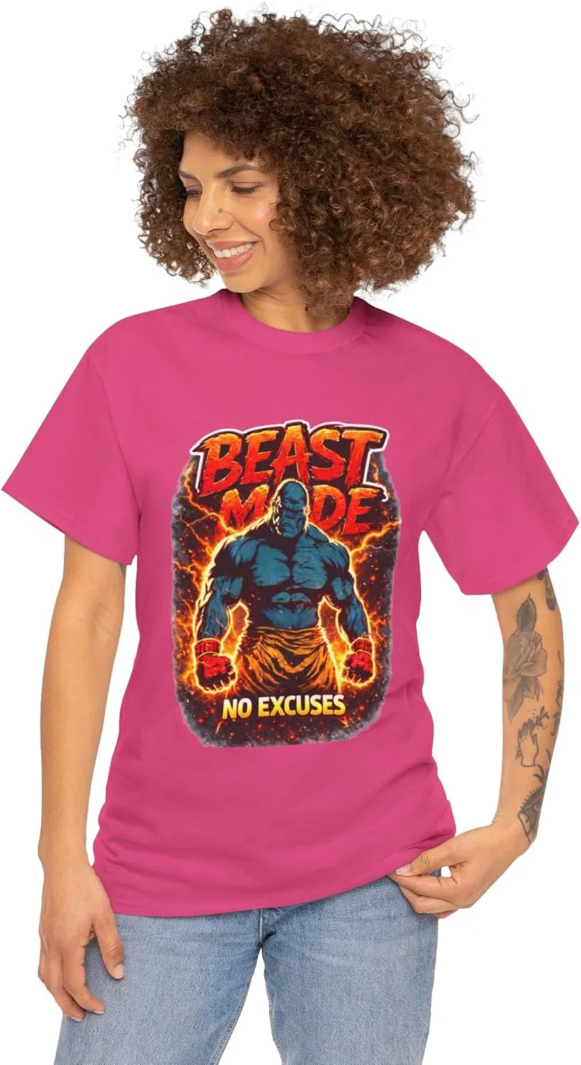 Футболка Beast Mode No Excuses, Heliconia — фото 2