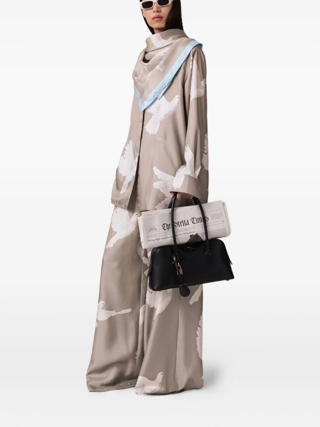 

Шелковые брюки Stella McCartney, нейтральный