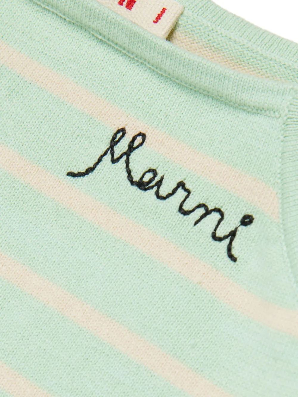 Трикотажный топ в полоску Marni Kids, зеленый — фото 3