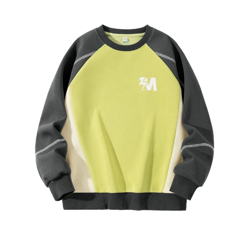 Детский свитшот с круглым вырезом WARRIOR, Grass Green/Blue Electric K