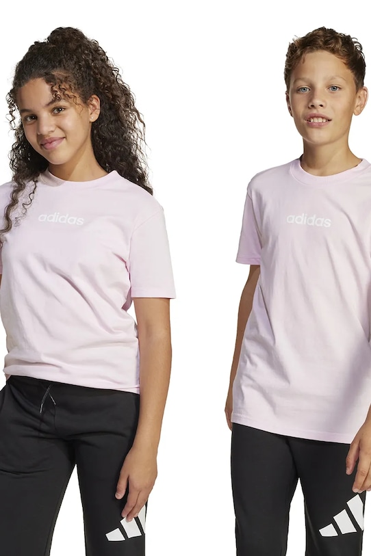 

Детская хлопковая футболка Adidas, розовый