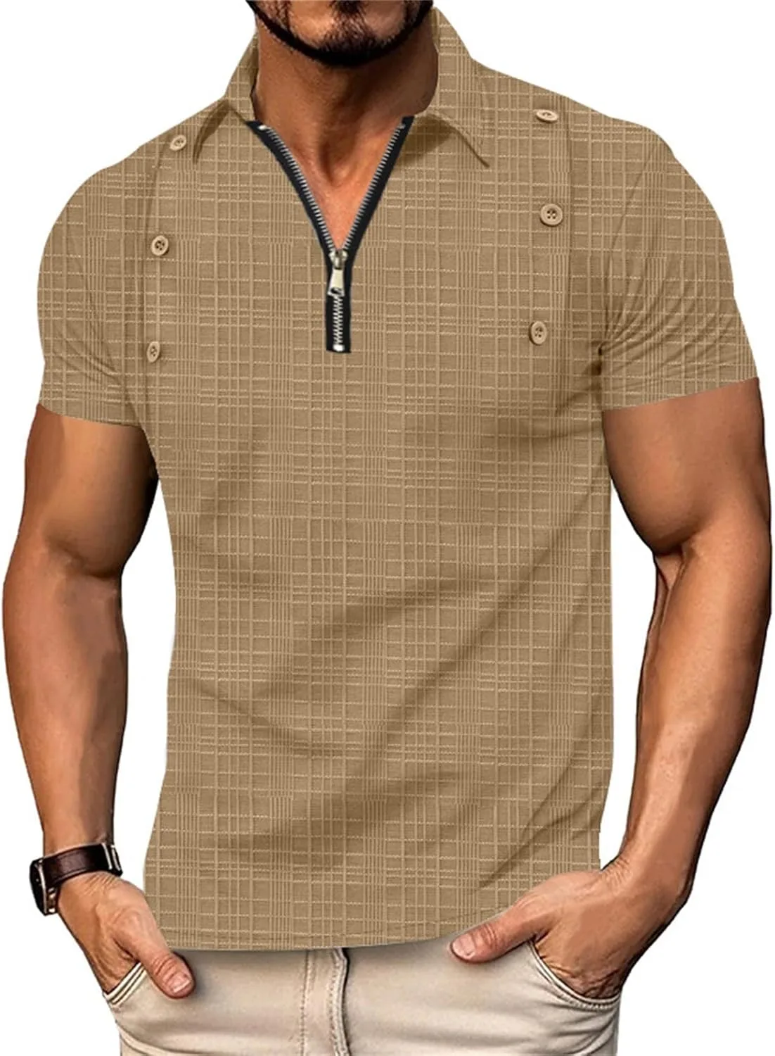 

Футболка хенли для мужчин plain fitted, cotton, loose