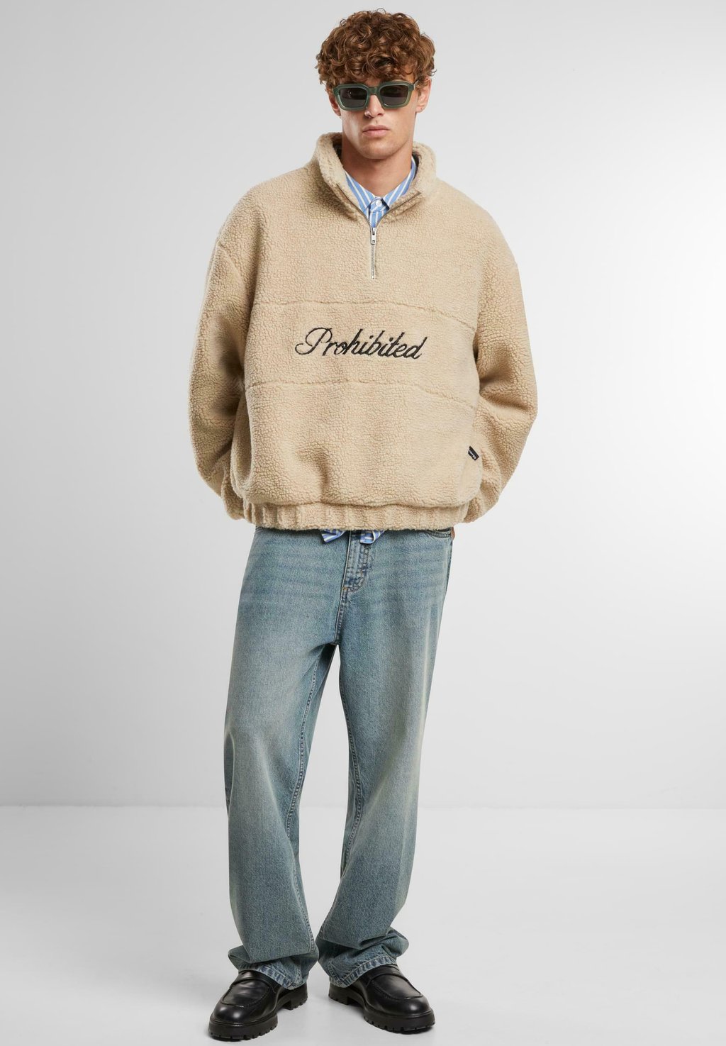 

Флисовый джемпер WOODFORD HALFZIP PROHIBITED, бежевый